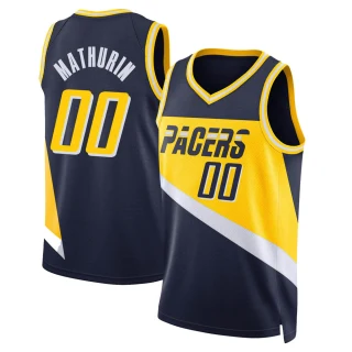 Men's Bennedict Mathurin Indiana Pacers Navy Swingman 2021/22 City Edition Jersey
