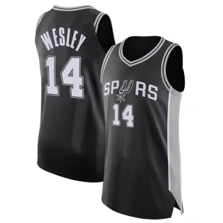 Men's Blake Wesley San Antonio Spurs Black Authentic Jersey - Icon Edition