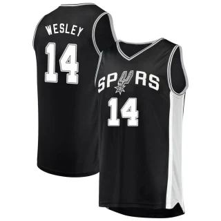 Men's Blake Wesley San Antonio Spurs Black Fast Break Jersey - Icon Edition