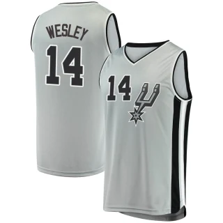 Men's Blake Wesley San Antonio Spurs Fast Break Silver Jersey - Statement Edition