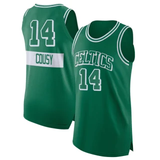 Men's Bob Cousy Boston Celtics Green Authentic Kelly 2021/22 City Edition Jersey