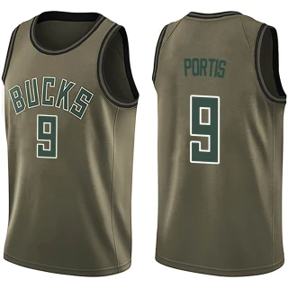 Men's Bobby Portis Milwaukee Bucks Green Swingman Salute to Service Jersey