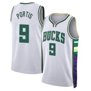 Men's Bobby Portis Milwaukee Bucks White Swingman 2021/22 City Edition Jersey
