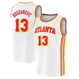Men's Bogdan Bogdanovic Atlanta Hawks White Fast Break 2020/21 Jersey - Association Edition