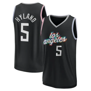 Men's Bones Hyland Los Angeles Clippers Black Fast Break 2022/23 City Edition Jersey