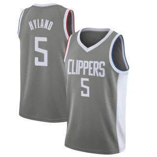 Men's Bones Hyland Los Angeles Clippers Gray Swingman 2020/21 Jersey - Earned Edition