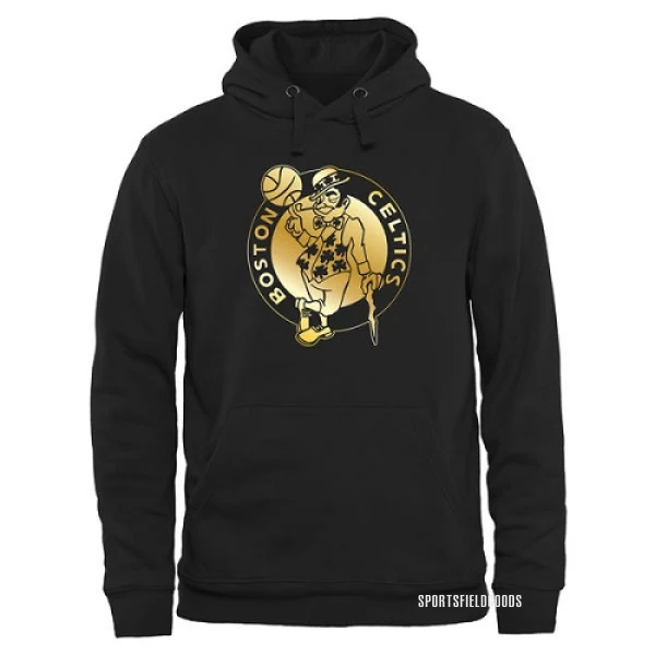 Men's Boston Celtics Gold Collection Pullover Hoodie - Black