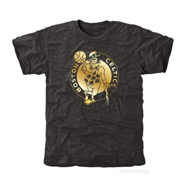 Men's Boston Celtics Gold Collection Tri-Blend T-Shirt - Black