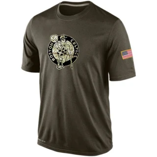 Men's Boston Celtics Olive Salute To Service KO Performance Dri-FIT T-Shirt