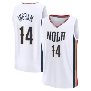 Men's Brandon Ingram New Orleans Pelicans White Fast Break 2021/22 Replica City Edition Jersey