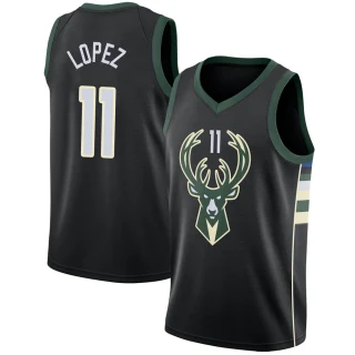 Men's Brook Lopez Milwaukee Bucks Black Swingman Jersey - Statement Edition