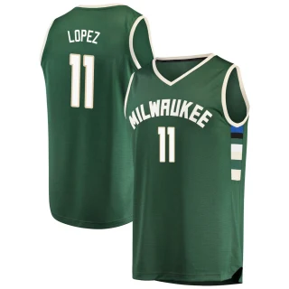 Men's Brook Lopez Milwaukee Bucks Green Fast Break Jersey - Icon Edition