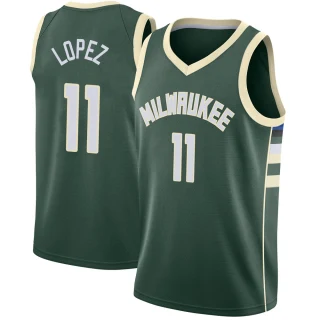 Men's Brook Lopez Milwaukee Bucks Green Swingman Jersey - Icon Edition