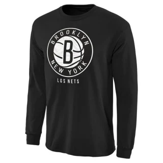 Men's Brooklyn Nets Black Noches Enebea Long Sleeve T-Shirt -
