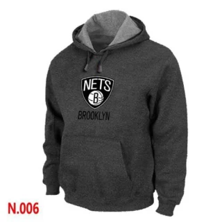Men's Brooklyn Nets Grey Pullover Hoodie - Dark