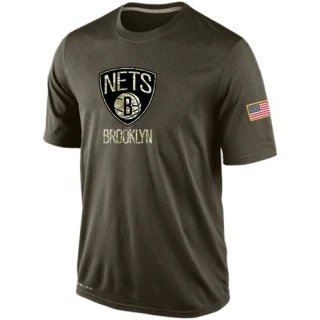 Men's Brooklyn Nets Olive Salute To Service KO Performance Dri-FIT T-Shirt