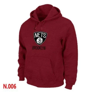 Men's Brooklyn Nets Red Pullover Hoodie -