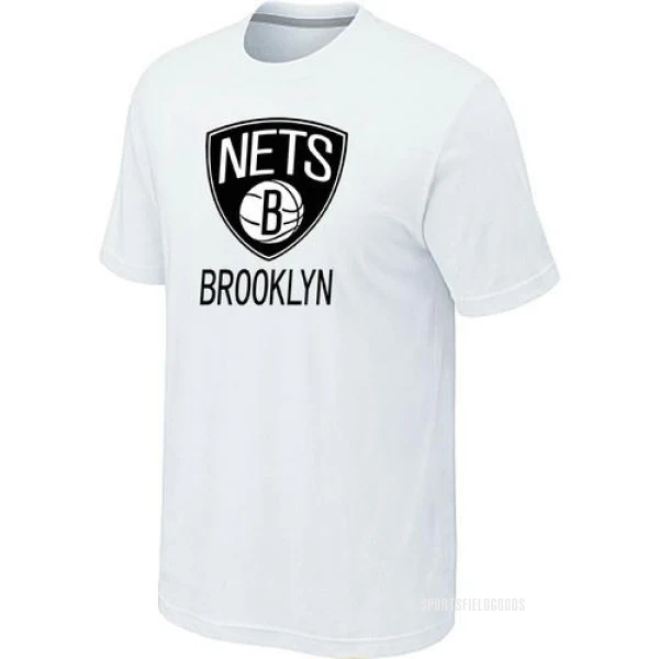 Men's Brooklyn Nets White Big & Tall Primary Logo T-Shirt -