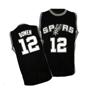 Men's Bruce Bowen San Antonio Spurs Black Authentic Throwback Jersey