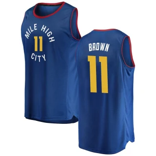 Men's Bruce Brown Denver Nuggets Blue Fast Break 2018/19 Jersey - Statement Edition