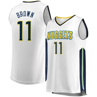 Men's Bruce Brown Denver Nuggets White Fast Break Jersey - Association Edition