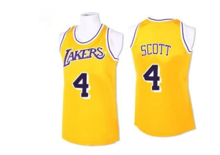 Men's Byron Scott Los Angeles Lakers Gold Swingman Throwback Jersey