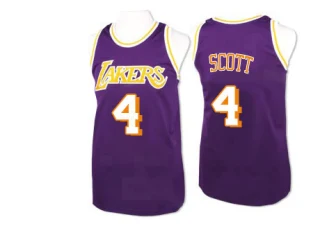 Men's Byron Scott Los Angeles Lakers Purple Authentic Throwback Jersey