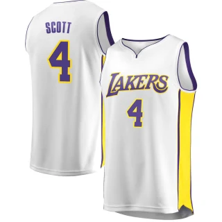 Men's Byron Scott Los Angeles Lakers White Fast Break Jersey - Association Edition