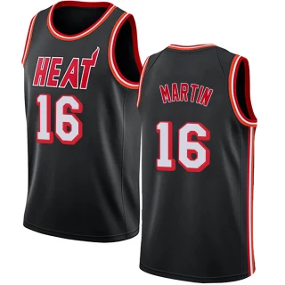 Men's Caleb Martin Miami Heat Black Swingman Fashion Hardwood Classics Jersey