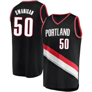 Men's Caleb Swanigan Portland Trail Blazers Black Fast Break Jersey - Icon Edition