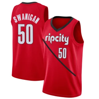 Men's Caleb Swanigan Portland Trail Blazers Red Swingman 2018/19 Jersey - Earned Edition