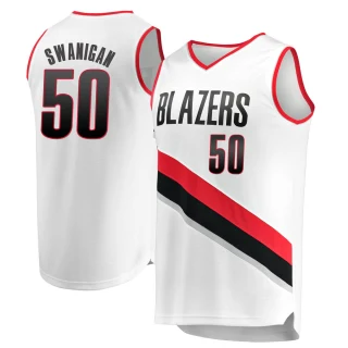 Men's Caleb Swanigan Portland Trail Blazers White Fast Break Jersey - Association Edition