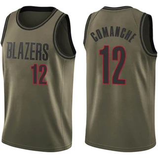 Men's Chance Comanche Portland Trail Blazers Green Swingman Salute to Service Jersey