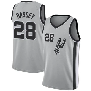 Men's Charles Bassey San Antonio Spurs Swingman Silver Jersey - Statement Edition