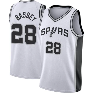 Men's Charles Bassey San Antonio Spurs White Fast Break Jersey - Association Edition