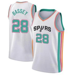Men's Charles Bassey San Antonio Spurs White Swingman 2021/22 City Edition Jersey