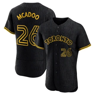 Men's Charles McAdoo Toronto Blue Jays Black Authentic Snake Skin City Jersey