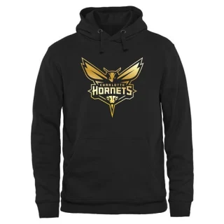 Men's Charlotte Hornets Gold Collection Pullover Hoodie - Black