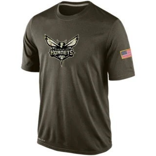 Men's Charlotte Hornets Olive Salute To Service KO Performance Dri-FIT T-Shirt