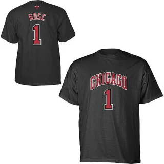 Men's Chicago Bulls Black Game Derrick Rose Time T-Shirt -