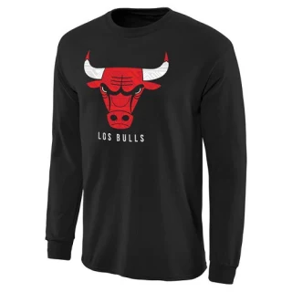 Men's Chicago Bulls Black Noches Enebea Long Sleeve T-Shirt -
