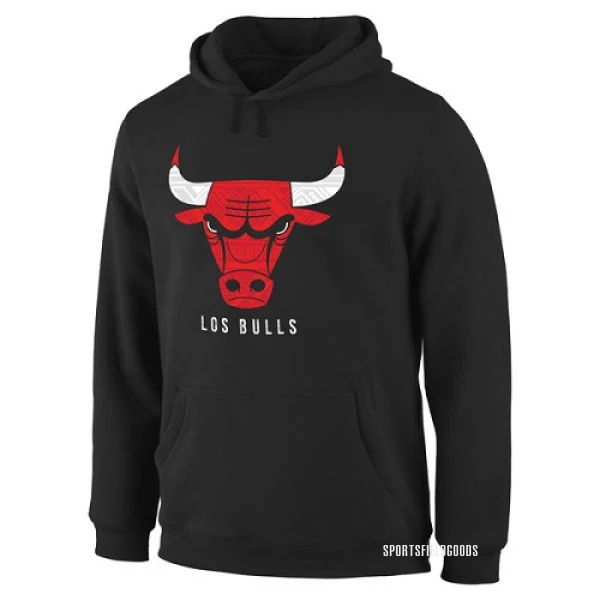 Men's Chicago Bulls Black Noches Enebea Pullover Hoodie -