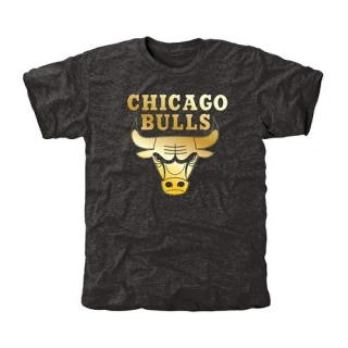 Men's Chicago Bulls Gold Collection Tri-Blend T-Shirt - Black