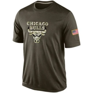 Men's Chicago Bulls Olive Salute To Service KO Performance Dri-FIT T-Shirt