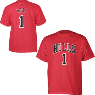 Men's Chicago Bulls Red Game Derrick Rose Time T-Shirt -