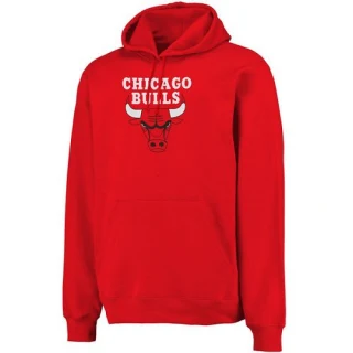 Men's Chicago Bulls Red Logo Pullover Hoodie Sweatshirt -