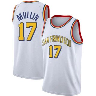 Men's Chris Mullin Golden State Warriors Gold Swingman White Hardwood Classics Jersey - San Francisco Classic Edition