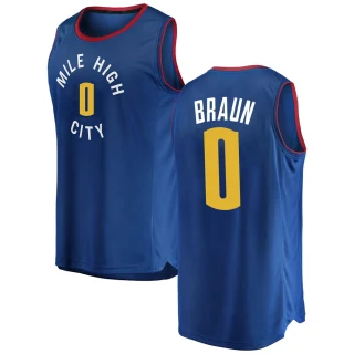 Men's Christian Braun Denver Nuggets Blue Fast Break 2018/19 Jersey - Statement Edition