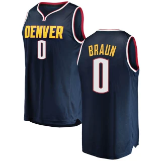 Men's Christian Braun Denver Nuggets Navy Fast Break 2018/19 Jersey - Icon Edition