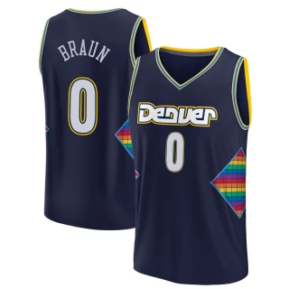 Men's Christian Braun Denver Nuggets Navy Fast Break 2021/22 Replica City Edition Jersey